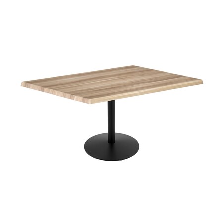 Holland Bar Stool Co 30" Tall OD214 Black Table Base 22" Diameter Foot 30" x 48" Natural Top by the HollBar Stool Co. OD214-2230BWOD3048Nat